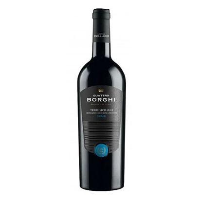 Immagine di VINO QUATTRO BORGHI SYRAH TERRE SICILIANE CL.75 CELLARO