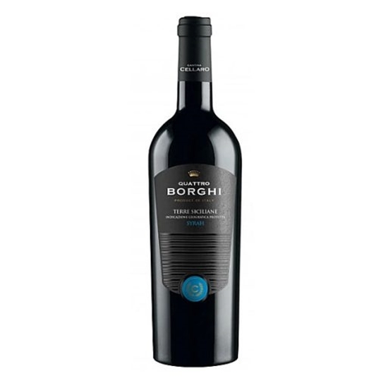 Immagine di VINO QUATTRO BORGHI SYRAH TERRE SICILIANE CL.75 CELLARO